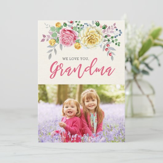 私たちはおばあちゃんを愛している|フォトフラットカード カード (スタンド正面)