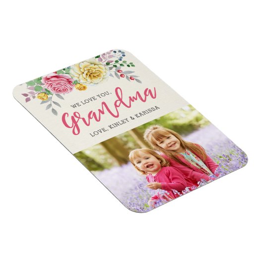 私たちはおばあちゃんを愛している |フォトマグネット マグネット (右側)
