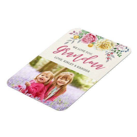 私たちはおばあちゃんを愛している |フォトマグネット マグネット (左側)