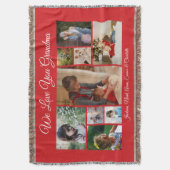 私たちはおばあちゃんを愛している | 赤9エレガント枚の写真 スローブランケット (正面縦)