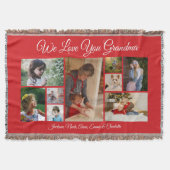 私たちはおばあちゃんを愛している | 赤9エレガント枚の写真 スローブランケット (正面)