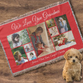 私たちはおばあちゃんを愛している | 赤9エレガント枚の写真 スローブランケット