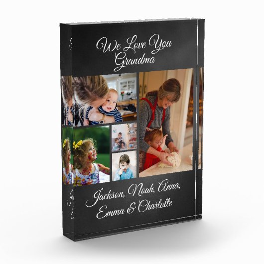 私たちはおばあちゃんを愛している | 黒エレガントの5フォトブロック フォトブロック (左)