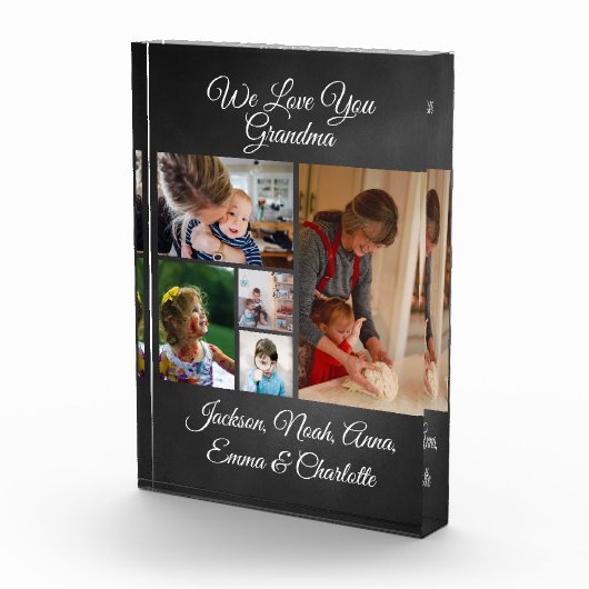 私たちはおばあちゃんを愛している | 黒エレガントの5フォトブロック フォトブロック (右)