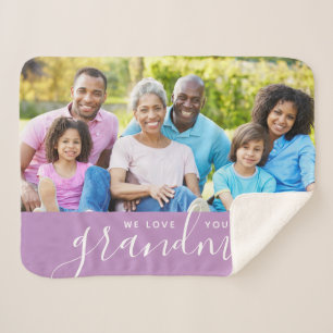 私たちはおばあちゃんカスタムが大好きフォトマザーズデイギフト シェルパブランケット