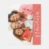 私たちはおばあちゃんカスタムが大好きフォトマザーズデイギフト フリースブランケット (正面)