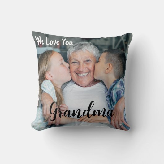 私たちはおばあちゃんカスタムが大好きフォトマザーズデイ クッション (正面)