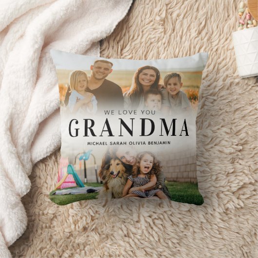 私たちはおばあちゃんパーソナライズされたを愛する2写真 クッション (ブランケット)
