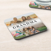 私たちはおばあちゃんパーソナライズされたを愛する2写真 コースター (左側)