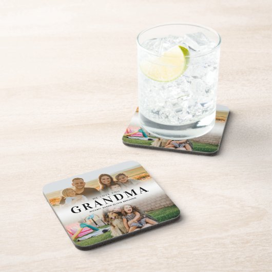 私たちはおばあちゃんパーソナライズされたを愛する2写真 コースター (右側)