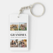私たちはおばあちゃんパーソナライズされたを愛する4写真コラージュ キーホルダー (裏面)