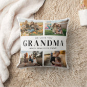 私たちはおばあちゃんパーソナライズされたを愛する4写真コラージュ クッション (ブランケット)