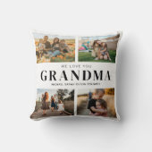 私たちはおばあちゃんパーソナライズされたを愛する4写真コラージュ クッション (正面)