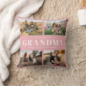 私たちはおばあちゃんパーソナライズされたを愛する4写真コラージュ クッション (ブランケット)