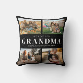 私たちはおばあちゃんパーソナライズされたを愛する4写真コラージュ クッション (正面)