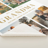 私たちはおばあちゃんパーソナライズされたを愛する4写真コラージュ シェルパブランケット (3/4)