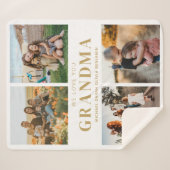 私たちはおばあちゃんパーソナライズされたを愛する4写真コラージュ シェルパブランケット (正面(横))