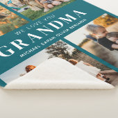 私たちはおばあちゃんパーソナライズされたを愛する4写真コラージュ シェルパブランケット (3/4)