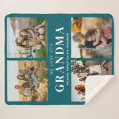 私たちはおばあちゃんパーソナライズされたを愛する4写真コラージュ シェルパブランケット (正面(横))