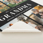 私たちはおばあちゃんパーソナライズされたを愛する4写真コラージュ シェルパブランケット (3/4)