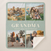 私たちはおばあちゃんパーソナライズされたを愛する4写真コラージュ シェルパブランケット (正面)