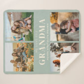 私たちはおばあちゃんパーソナライズされたを愛する4写真コラージュ シェルパブランケット (正面(横))