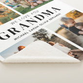 私たちはおばあちゃんパーソナライズされたを愛する4写真コラージュ シェルパブランケット (3/4)