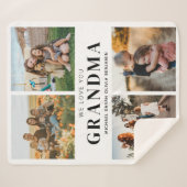 私たちはおばあちゃんパーソナライズされたを愛する4写真コラージュ シェルパブランケット (正面(横))