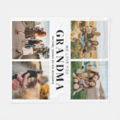 私たちはおばあちゃんパーソナライズされたを愛する4写真コラージュ フリースブランケット (正面(横))