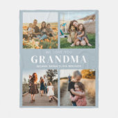 私たちはおばあちゃんパーソナライズされたを愛する4写真コラージュ フリースブランケット (正面)