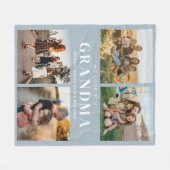 私たちはおばあちゃんパーソナライズされたを愛する4写真コラージュ フリースブランケット (正面(横))