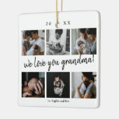 私たちはおばあちゃんモダンを愛する6フォト祖母 セラミックオーナメント (左)