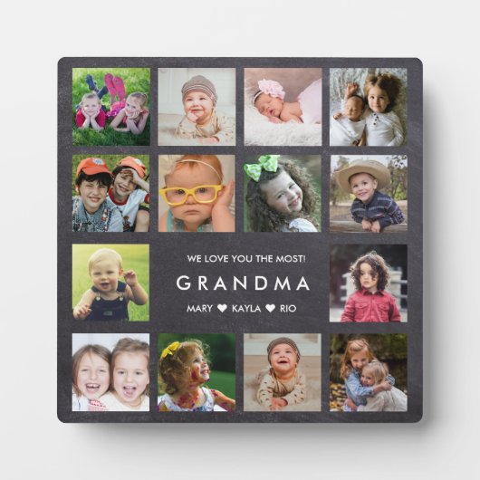 私たちはおばあちゃん大好き14フォトコラージュChalkboard フォトプラーク (正面)