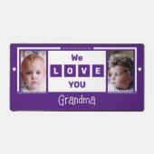 私たちはおばあちゃん2フォトパープルホワイト愛している デスクマット (正面)
