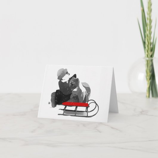 私たちはおもしろいチョウのホリデーカードを持っているか カード (正面)