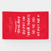 私たちはおもしろい学校の年の赤を何でもできる 横断幕 (横)