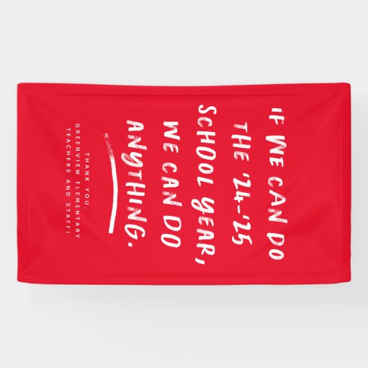 私たちはおもしろい学校の年の赤を何でもできる 横断幕 (横)