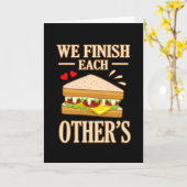 私たちはお互いのサンドウィッチボローニャ肉を仕上げる カード (黄色い花)