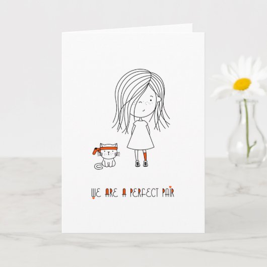 私たちはかわいい女おもしろいの子 カード (小さな植物)