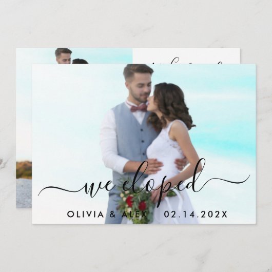 私たちはこっそりと写真だけの結婚式を挙げた 案内状 (正面/裏面)