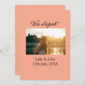 私たちはこっそりと結婚した　カップル名　市　日付　結婚しました 案内状 (正面/裏面)