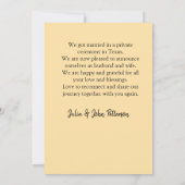 私たちはこっそりと結婚しました - 結婚したカップルの名前と日付 案内状 (裏面)