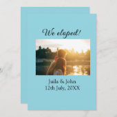 私たちはこっそりと結婚しました - 結婚したカップルの名前と日付 案内状 (正面/裏面)