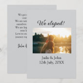 私たちはこっそりと結婚しました - 結婚式場, 日付 - 結婚しました 案内状 (正面/裏面)