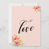 私たちはこっそり結婚した ハート スクリプト 水彩 花 招待状 (裏面)