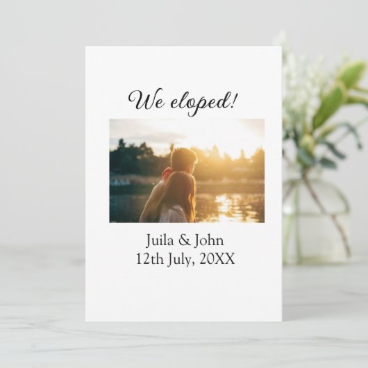 私たちはこっそり結婚しました　カップル名　市　日付　結婚しました 案内状 (スタンド正面)