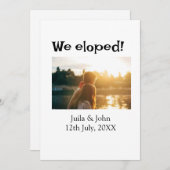 私たちはこっそり結婚しました　カップル名　市　日付　結婚しました 案内状 (正面/裏面)