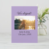 私たちはこっそり結婚しました - 結婚したカップルの名前と日付 案内状 (スタンド正面)