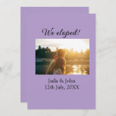 私たちはこっそり結婚しました - 結婚したカップルの名前と日付 案内状 (正面/裏面)