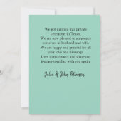 私たちはこっそり結婚しました - 結婚したカップルの名前と日付 案内状 (裏面)